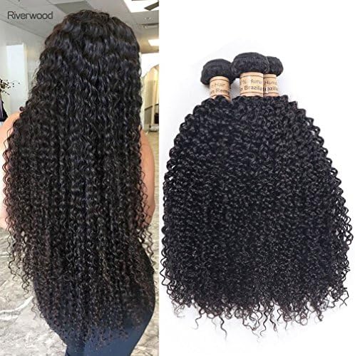 8A Brazilian Kinky Curly Virgin Hair 4 Bundles Deals Human Hair Weave Extensions 100% Unprocessed Natural Balck Mix Length (16 18 20 22Inch)