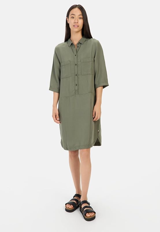 Damen Schlupfkleid mit Hemdkragen Grün, Womenswear-M