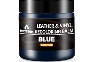 WEYSTOM Leather Recoloring Balm - Blue Leather Repair Kit for Furniture, Leather Dye, Recolor, Renew, Repair & Restore Aged, Faded, Cracked, Peeling and Scuffed Leather