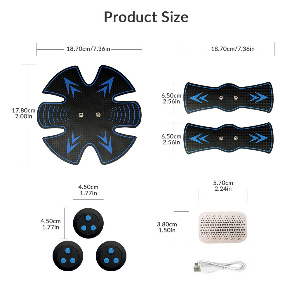 Inshome Abs Stimulator, Muscle Toner Abdominal Training Device for Muscles, Muscle Stimulator at Home Office Workout for Men Women