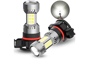 PHINLION 2504 PSX24W 12276 LED Fog Light Bulbs, 3200 Lumens Super Bright, 6000K Xenon White, 3030 30 SMD Chips, DRL Replacement Lamps for Cars, Trucks, SUVs