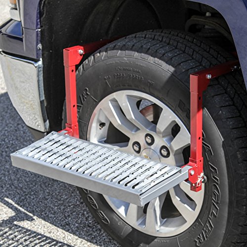 Red Hound Auto Adjustable Tire Service Step for Full Size Truck Car SUV