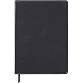 C.R. Gibson Black Professional Leather Journal Notebook, 6" W x 8.5" L, 240 Pages