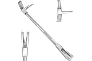 30" Halligan Bar Tool, Forged Steel Entry Tool with 3-in-1 Axes Head Spike Fork, Firefighter Tools with Metal Cutting Claw, F