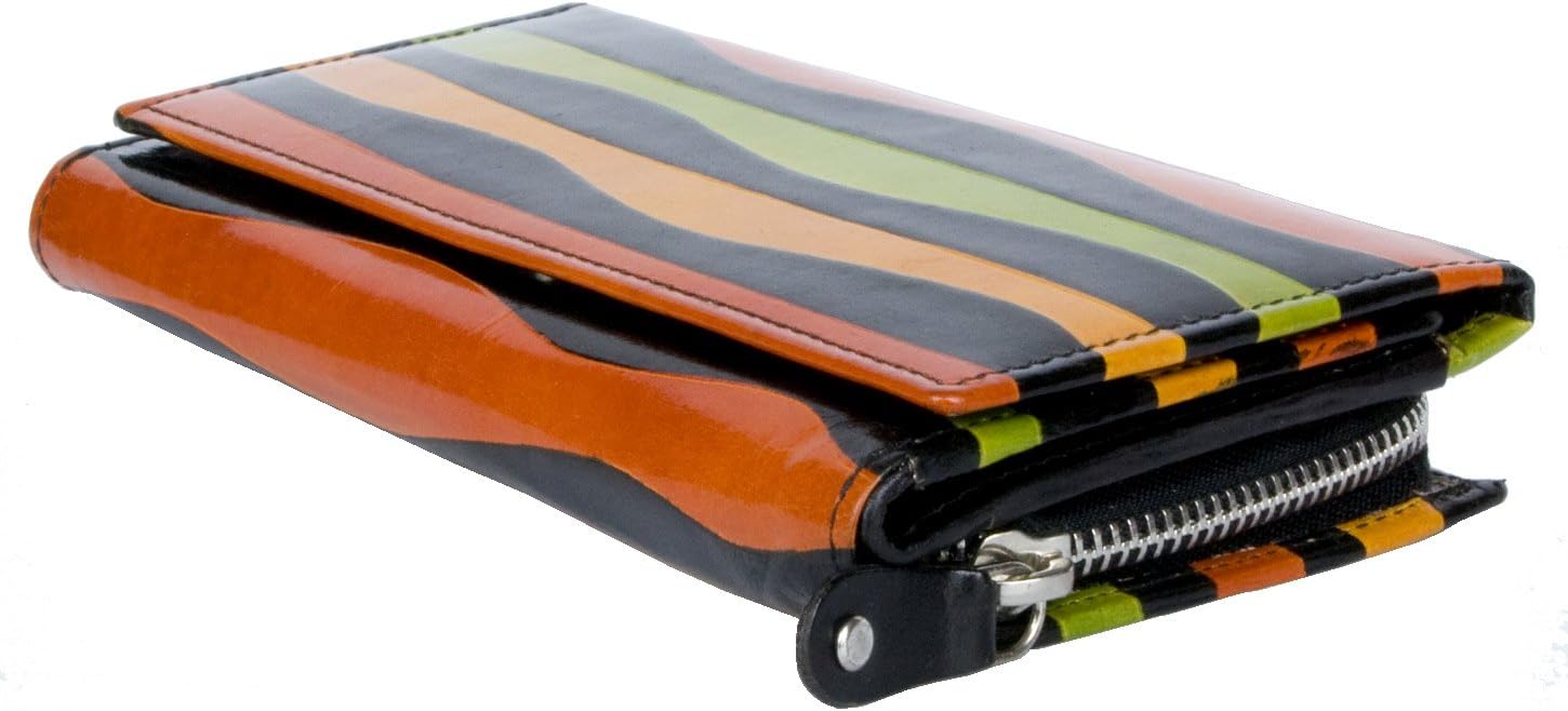 FLW Women's Colorful Clear Coated Genuine Leather Wallet, Multicolour - Image 3