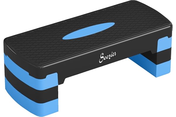 Soozier Aerobic Exercise Step Platform, 4"/6"/8" Height Adjustable Aerobic Stepper with Risers, Workout Stepper for Home Gym,