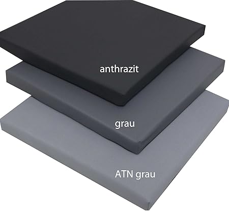 d & L medicaltechnolgies Stuhlkissen Bankkissen Sitzkissen Sitzpolster Stuhlpolster Dekokissen 40 x 40 cm Kunstleder (ATN gra