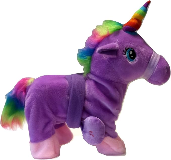 purple horn unicorn riding toy