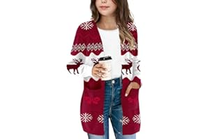 Amarmia Girl's Open Front Cardigan Long Sleeve Knit Sweaters Kids Solid Cute Casual Loose Outerwear Coats with Pockets