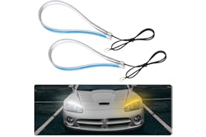 Estink Car LED Light Strip, Pack of 2 60cm Ultra Thin Car Soft Tube LED Strip Daytime Running Light Turn Lamp for Cars Motorcycles Scooters Headlights Modification Replacement
