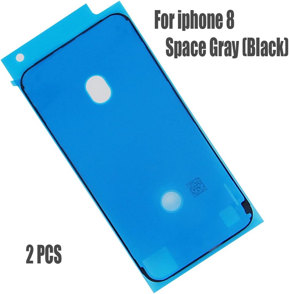 Johncase 2PCS New OEM 3M Waterproof Screen Sealing Adhesive, LCD Display Front Frame Pre-Cut Tape Seal Stickers Glue Replacement Part Compatible for iPhone 8 (Black)