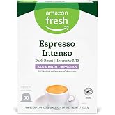 Amazon Fresh Espresso Intenso Dark Roast Aluminum Capsules, Compatible with Nespresso Original Brewers, Intensity 9/13, 50 Count (5 Packs of 10)