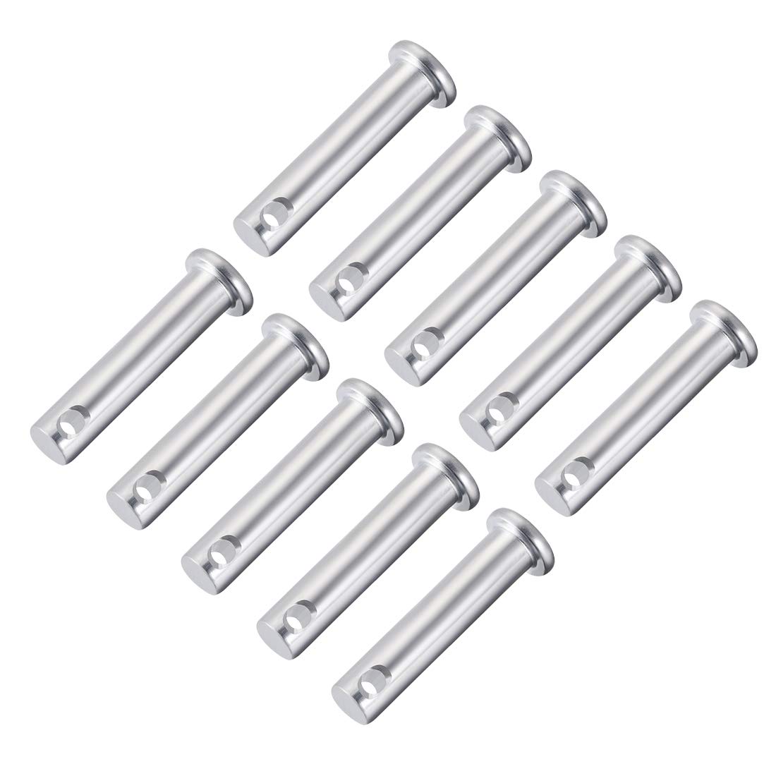 sourcing map Single Hole Clevis Pins,8mm x 35mm Flat Head Zinc-Plating Steel 10 Pcs