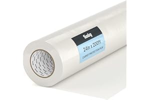 Kenley Carpet Protection Film - Self Adhesive Plastic Carpet Protector Film - Heavy Duty Shield Covering for Stairs Floor Runner Surface - Puncture & Water Resistant Sticky Protection Roll (24"x200')