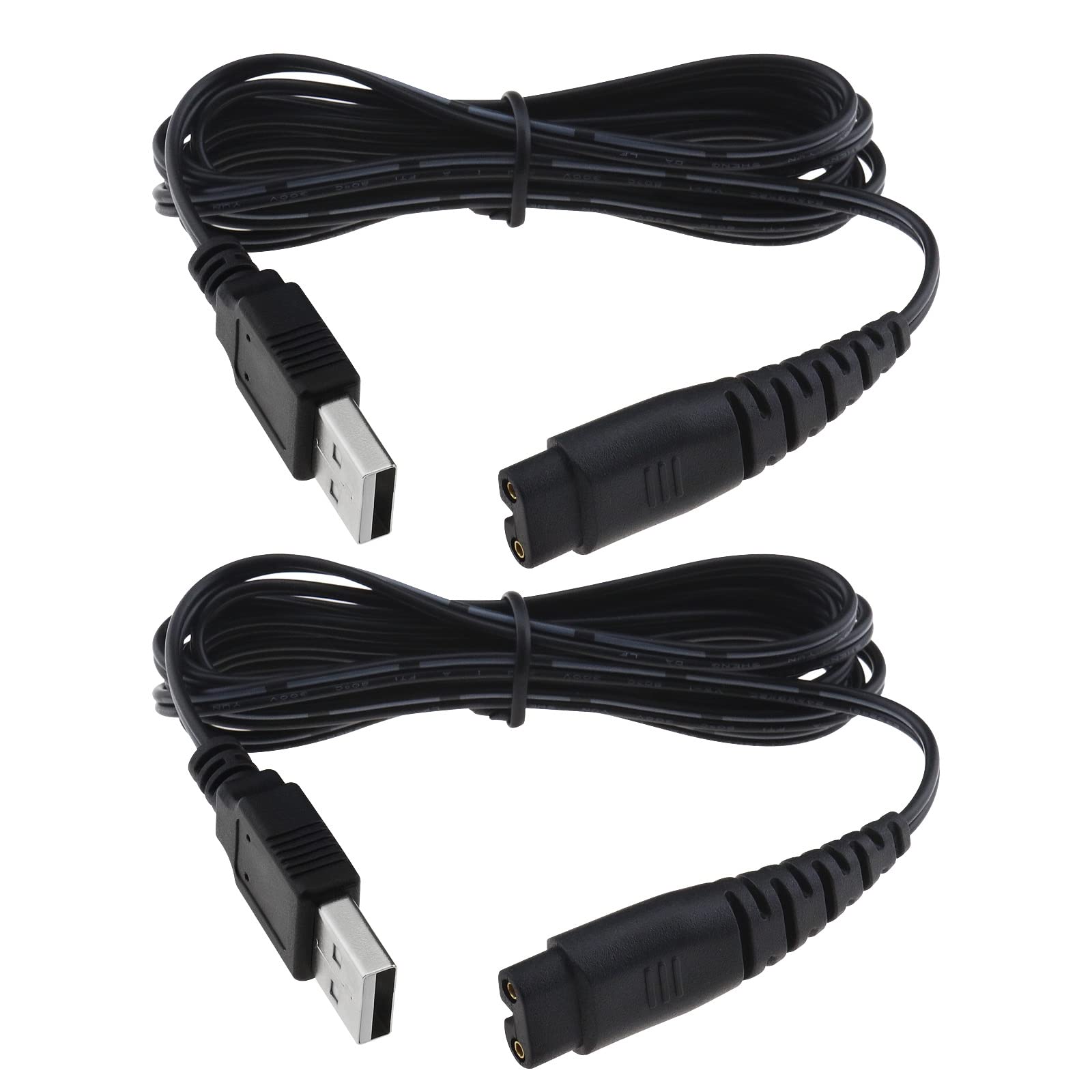 YINETTECH 2Pcs Razor Charger Cable, Compatible with Hatteker RFC-588 RFC-598 RFC-690 RFC-692 RFC-696 RSCX-9598 RSCX-7568, USB Type A or Micro USB Type B, 5V 5W 1.2m