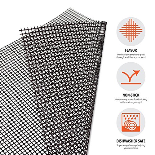 BBQ Grill Mesh Mat - Non-Stick Cooking Mats for Grilled Vegetables/Fish/Fajitas/Shrimp, Grilling Sheet Liner, Reusable Grill Accessories - Use on Gas, Charcoal, Electric Barbecue (15.7" x 13", 3 Pack) - Thumbnail 5
