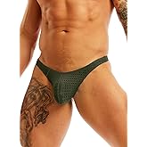 MIZOK Men's Sexy See Through Mesh G-String Underpants Bulge Pouch T-Back Thong Underwear