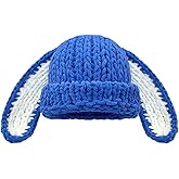 Solyinne Bucket Hat for Women Men Handmade Crochet Bunny Ear Beanie Cute Knitted Hats Soft Warm Winter Headwear Casual