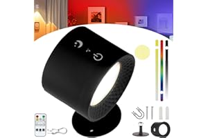 puyode Glowright Lights, Smart+ Halo Lux, Glow Right Lights, Glowright Indoor Everywhere Light 2.0, 3 Color Temperatures & Dimmable Magnetic 360° Rotation Cordless, 7 Colors Adjustable Light (Black)