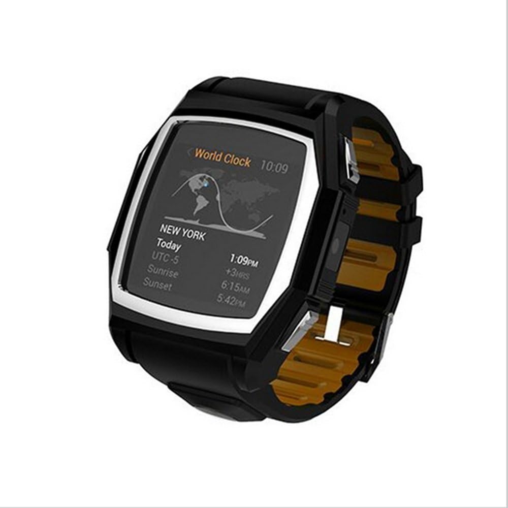 GT68 Bluetooth Outdoor Sweatproof Sports Smart Watch U Smartwatch Sync Phone Call SMS APP Notification With Anti-lost Pedometer Sleep Monitoring for IOS iPhone Android Smartphones (Black+Orange)