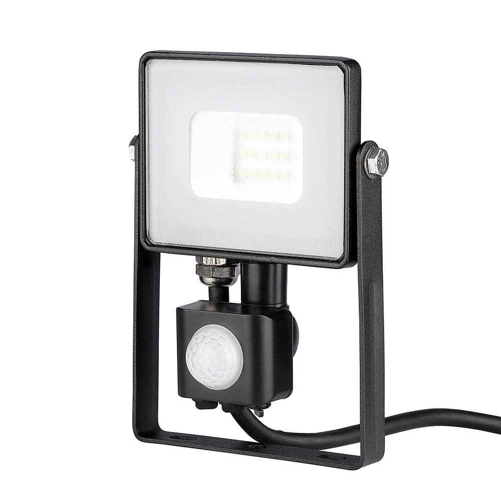 10W With Motion Sensor Waterproof Outside Security Led Floodlight With Samsung Led Body Glass Ip65 800 Lumens