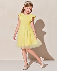 Haloumoning Girls Tutu Dress Ruffle Short Sleeve