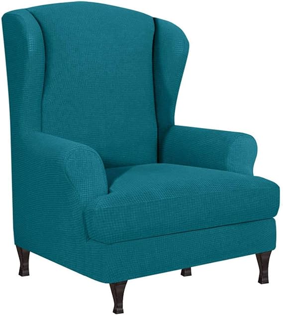 Stretch Spandex Wing Chair Slipcovers,2 Piece AntiSlip Wingback