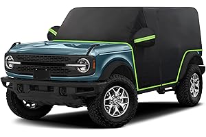 BORDAN Cab Car Cover for Ford Bronco 4 Door Snow Rain Sun Shade Covers Top Full Door Cab Cover Fit for Ford Bronco 2021 2022 2023