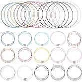 PH PandaHall 45 pcs 15 Colors 8 7/8 Inch Memory Wire Bracelet, Steel Wire Cord Bracelet with Screw Clasp Necklace Choker for Bangle Bracelet Jewelry DIY Craft Making