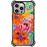 CASETiFY Bounce iPhone 15 Pro Max Case [6X Military Grade Drop Tested / 21.3ft Drop Protection/Compatible with Magsafe] - EttaVee Watercolor Fleurs - Clear Black