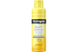 Neutrogena Beach Defense Spray Sunscreen with Broad Spectrum SPF 70, Fast Absorbing Sunscreen Body Spray Mist, Water-Resistan