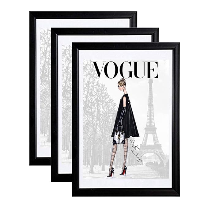 3 er Set, A4-Format, schwarz