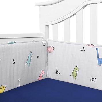 habibee baby breathable cotton crib bumper pads for standard cribs machine washable padded crib