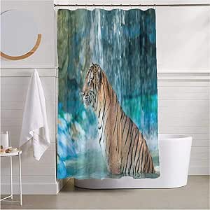 Bathroom Privacy Curtains TigerFeline Beast in Pond ...