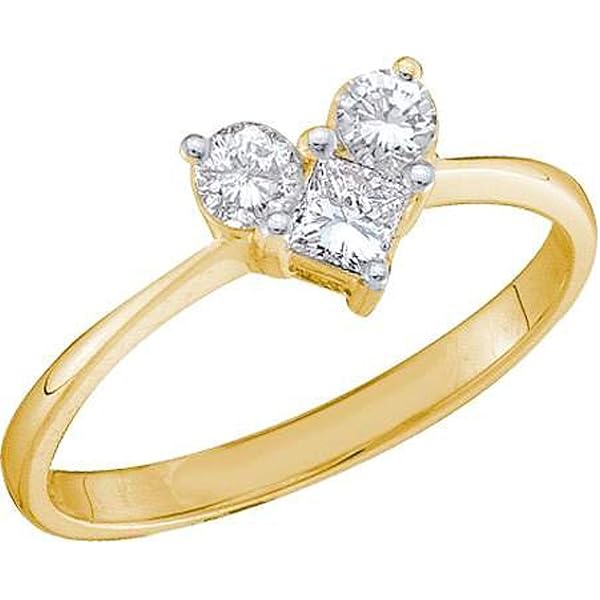 Dazzlingrock Collection 14k Yellow Gold Horseshoe Ring - Diamond Accent, 1/20 Ct Tw, Lucky Charm Jewelry