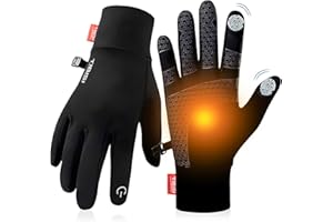 Tmani Winter Gloves Women Men, Warm Thermal Running Touchscreen Men Lightweight Walking Anti-Slip for Skiing