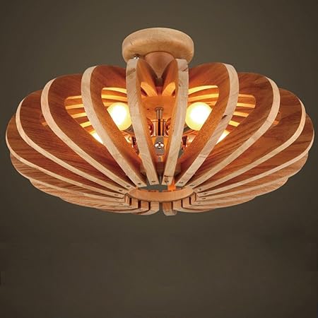 Accesorio de luz de techo Lámpara de madera del techo de la calabaza de