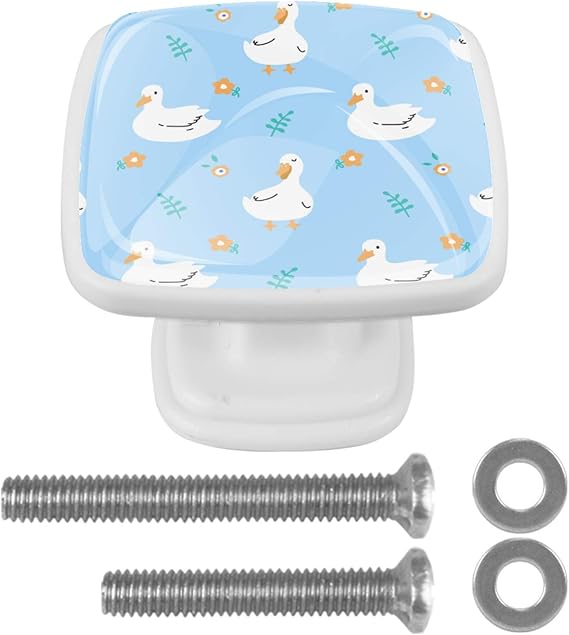 Tiradores de cajón blanco con tornillos, pomos para puerta de armario