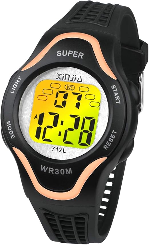 Reloj Digital para niños, 7 Colores, con luz LED, para niños, niñas, Resistente al Agua, Reloj Deportivo Digital para niños (Negro): Amazon.es: Relojes