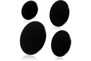 CDDCWZ Upgraded Gas Stove Burner Cap Set - 4Piece Metal Cooker Hat Replacement Kit For SABAF Stoves,Oven Gas Hob Burner Crown Flame Cap Cover, Stove Handles Lid Kit (Flat)