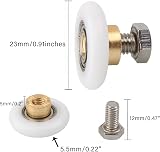 Monsully 4pcs Shower Door Rollers 23mm White Nylon Wheels with Screws view 2