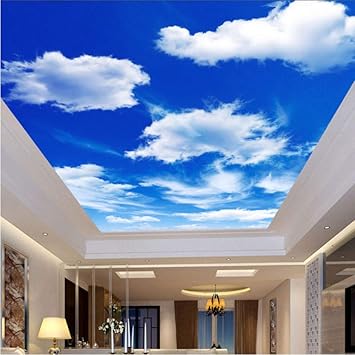 Amazon Com Hwhz Ceiling Wall Papers 3d Nature Blue Sky White