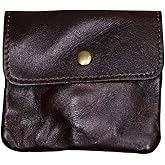 Wugebud 1 Pcs Leather Zipper Coin Purse Wallet With Card Slots,Snap Leather Coin Pouch, Coin Organizer, Change Holder,Card Case, Leather Zipper Storage Bag for Men & Women
