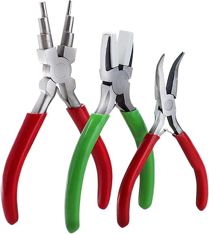 Jewelry Pliers, 3Pcs Jewelry Tool Set Including 6in1 Bail Making
