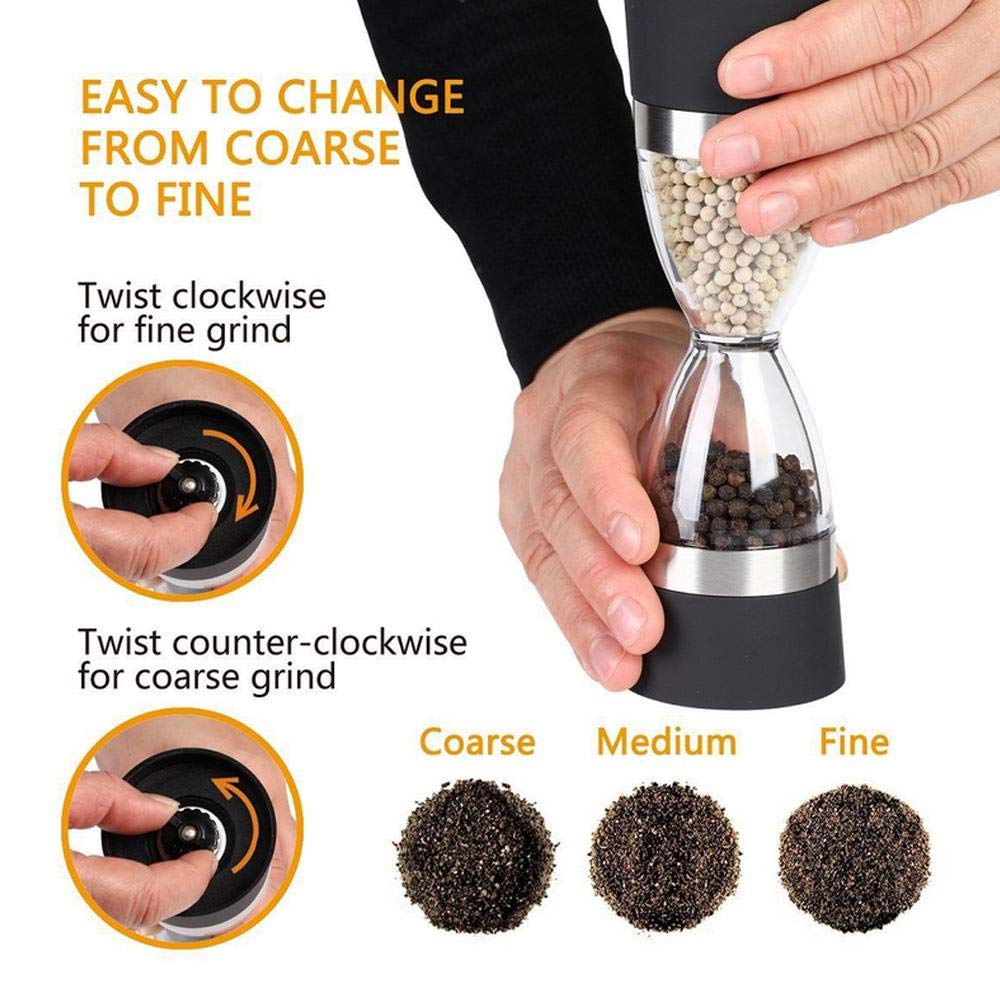 Red With Stepless Adjustment Coarseness Ceramic Rotor AUOKER Salt And