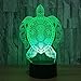 Cirkooh Sea Turtle 3D Optical Illusion Lamp 7 Colors Change Timing Remote Control and Touch Button LED Table Desk Lamp for Home Bedroom Decoration