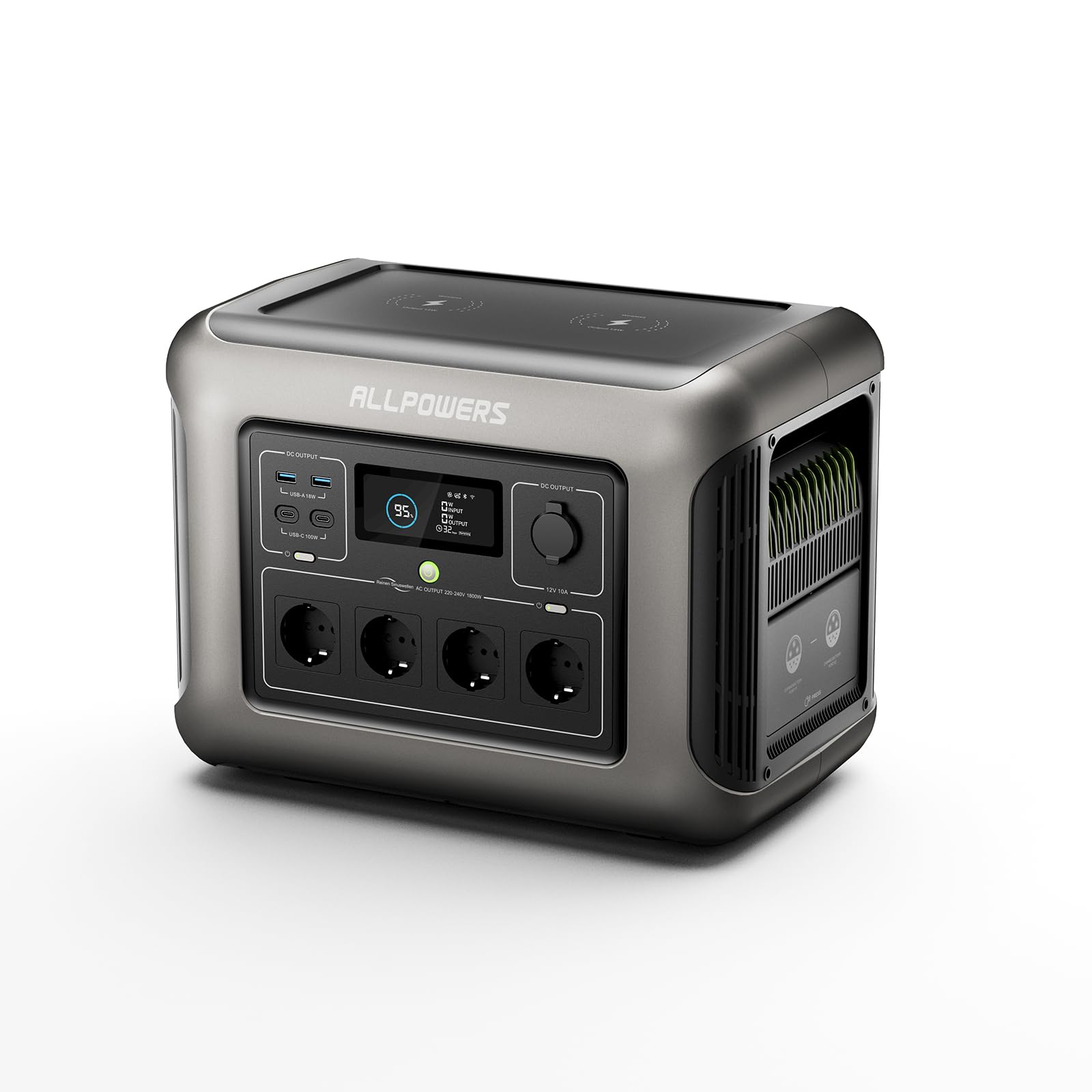 ALLPOWERS R1500 Solargenerator 1152WH Tragbare Powerstation, 4 * 230V 1800W AC Ausgang & PD 100W USB-C, Schnellladung Mobile Stromversorgung für Wohnmobil Heimwerken und als Notstromaggregat