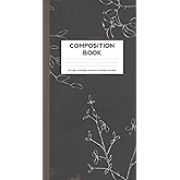 Composition Notebook: Small Dot Grid notebook (Standard Traveler's Notebook Sized Notebook Dirty Gray Linen with White Florals)