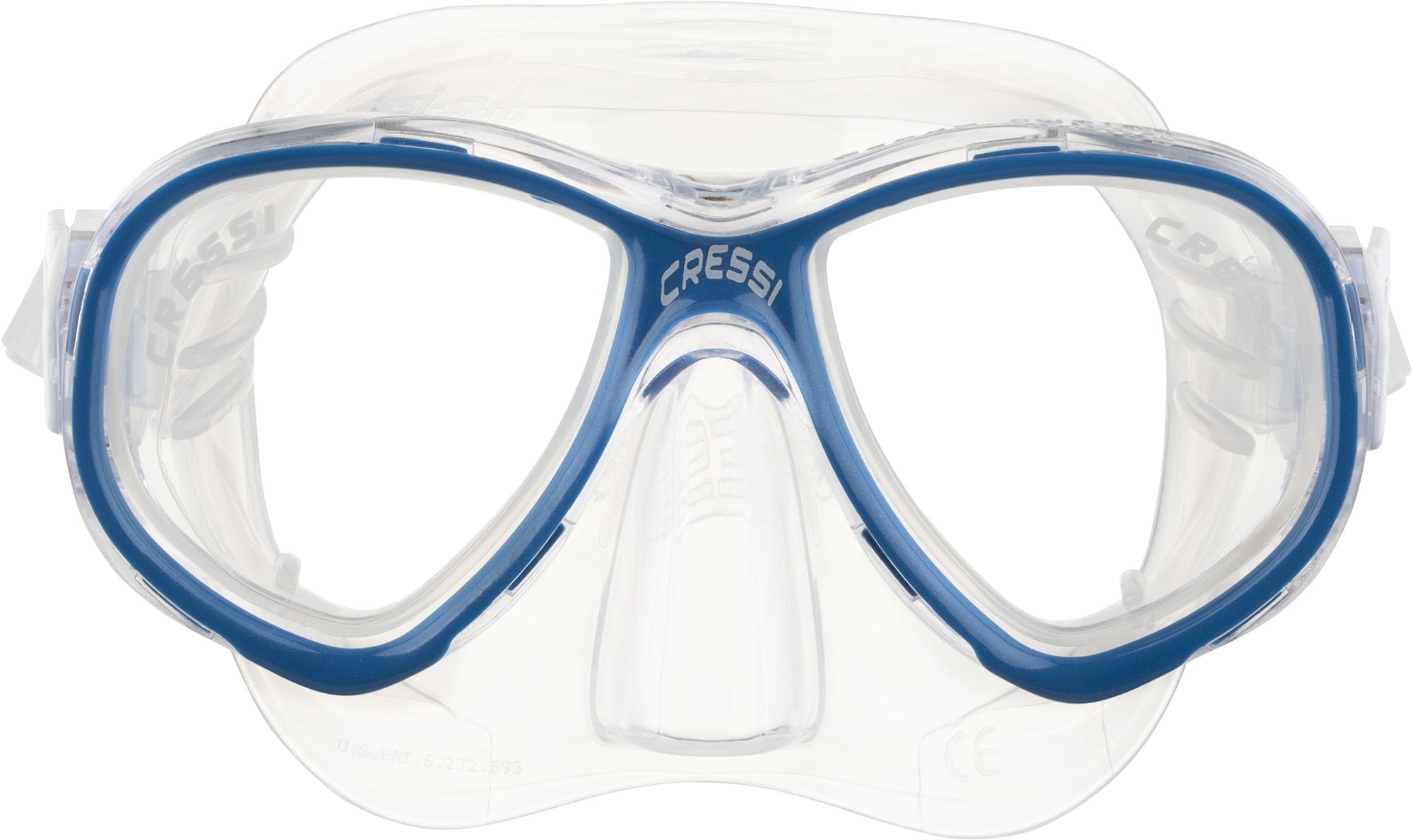 Cressi Perla Jr Snorkelling & Apnea Maske, Transparent/Blau, Einheitsgröße, Junior Unisex