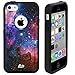 unnito iPhone 5C Case – Hybrid Commuter Case | Slim Cover with Hard Shell Design and Soft Inner Layer Compatible with iPhone 5C Black Case (Nebula Galaxy)